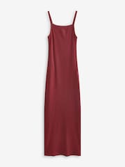 Red Strappy Ribbed Maxi Dress - Image 5 of 6