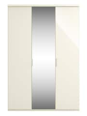 Wiemann Peyton White Glass and Mirror Semi Fitted Triple Wardrobe - Image 2 of 4