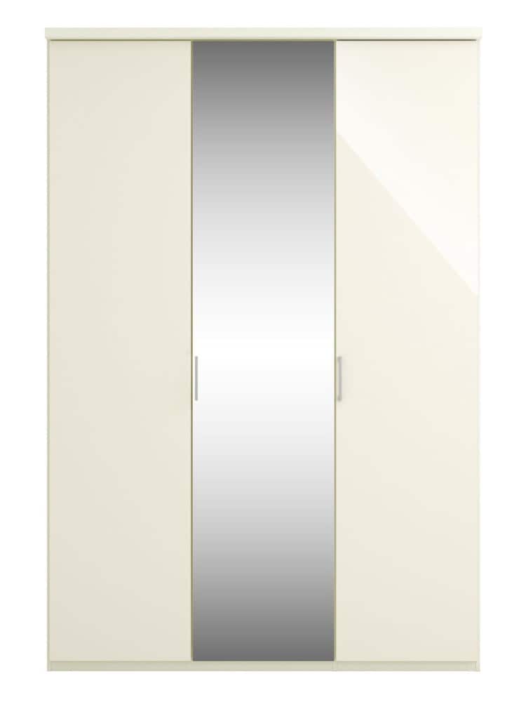 Wiemann Peyton White Glass and Mirror Semi Fitted Triple Wardrobe - Image 2 of 4