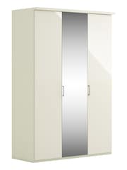Wiemann Peyton White Glass and Mirror Semi Fitted Triple Wardrobe - Image 3 of 4