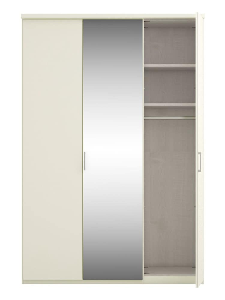 Wiemann Peyton White Glass and Mirror Semi Fitted Triple Wardrobe - Image 4 of 4