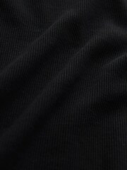 Black Ribbed Square Neck Strappy Cami Top - Image 6 of 6