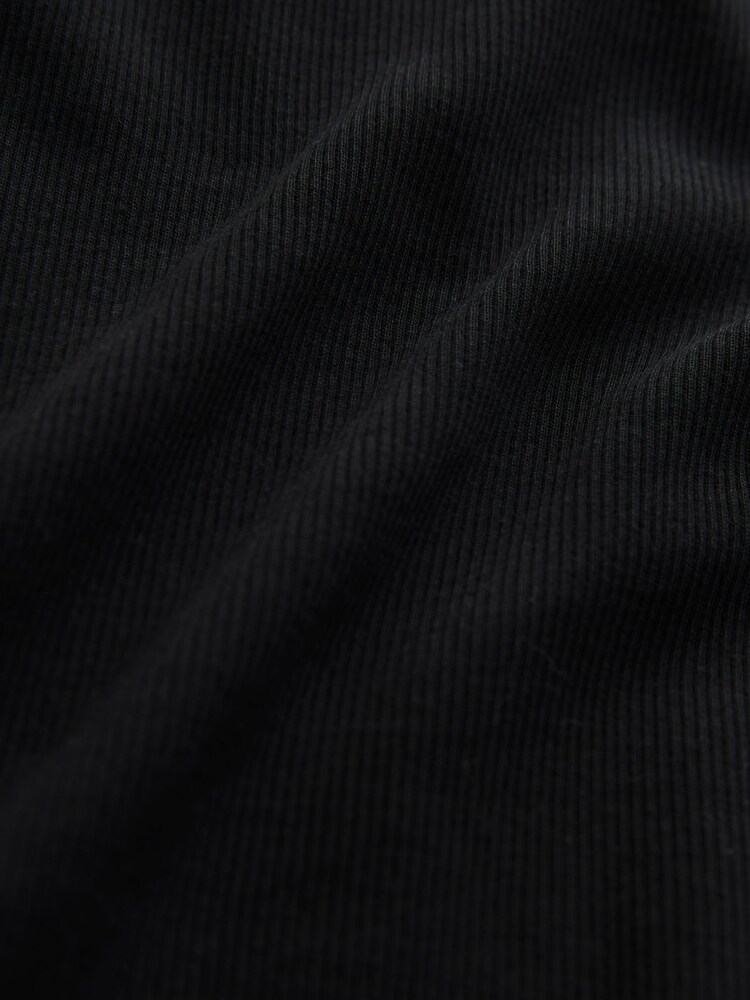 Black Ribbed Square Neck Strappy Cami Top - Image 6 of 6