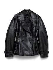 VERO MODA bunda z imitace kůže se zavazováním v pase - Obrázek 5 z 5
