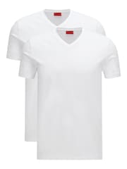 HUGO White V-Neck T-Shirts 2 Pack - Image 1 of 5