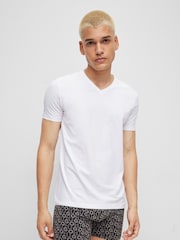 HUGO White V-Neck T-Shirts 2 Pack - Image 2 of 5