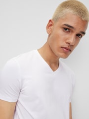 HUGO White V-Neck T-Shirts 2 Pack - Image 5 of 5