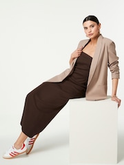 Chocolate Brown Basic Bandeau Maxi Dress - Image 2 of 6