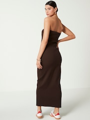 Chocolate Brown Basic Bandeau Maxi Dress - Image 3 of 6