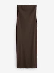 Chocolate Brown Basic Bandeau Maxi Dress - Image 5 of 6