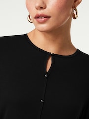 črna - Mehka na dotik rebrasta pletena jopa s TENCEL™ Lyocell - Slika 4 iz 6