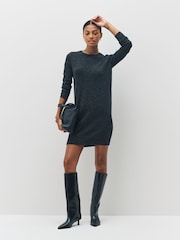VERO MODA Black Soft Touch Round Neck Knitted Jumper Dress - Image 5 of 6