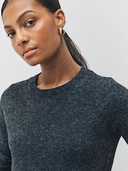 VERO MODA Black Soft Touch Round Neck Knitted Jumper Dress - Image 6 of 6