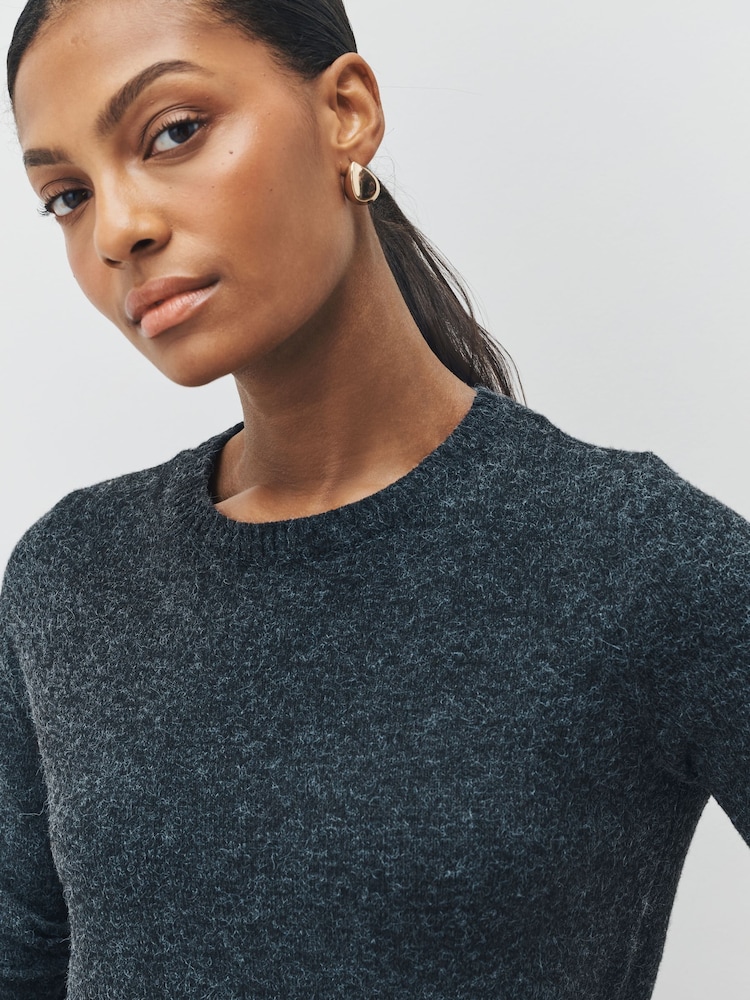 VERO MODA Black Soft Touch Round Neck Knitted Jumper Dress - Image 6 of 6