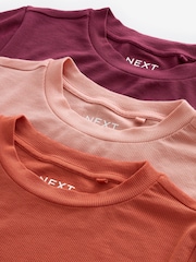 Red/Orange Soft Touch Ribbed Short Sleeve T-Shirt with TENCEL™ Lyocell - Image 5 of 5