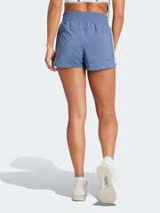 adidas Blue Pacer Training 3 Stripes Woven High Rise Shorts - Image 3 of 7