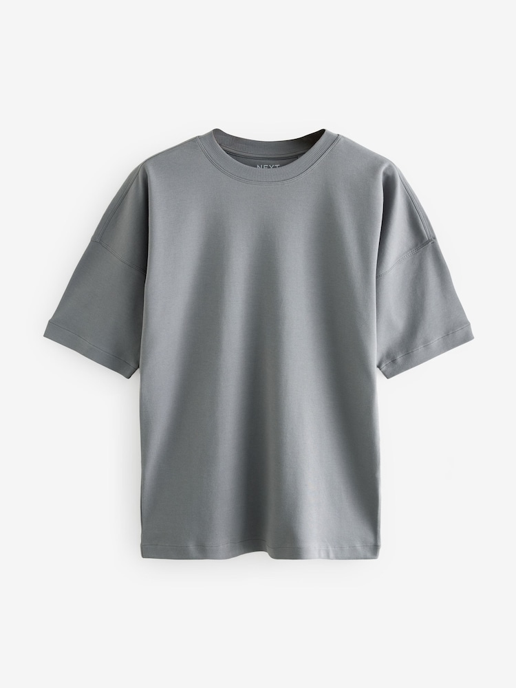 Bleu/Buttermilk/Neutre - T-shirt oversize en coton 100% 3 Pack - Image 5 of 8