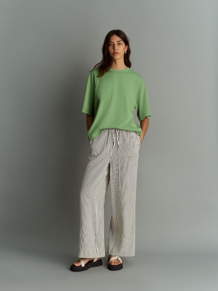 Matcha Green Oversized Relaxed Fit Boxy Heavyweight Crew Neck T-Shirt - Image 2 of 7