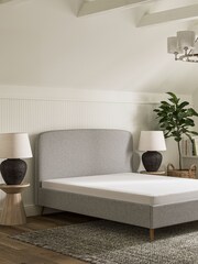 Grey Mid Tweedy Plain Matson Upholstered Bed Frame - Image 2 of 5