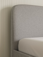 Grey Mid Tweedy Plain Matson Upholstered Bed Frame - Image 3 of 5