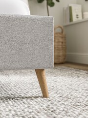 Grey Mid Tweedy Plain Matson Upholstered Bed Frame - Image 4 of 5