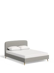Grey Mid Tweedy Plain Matson Upholstered Bed Frame - Image 5 of 5