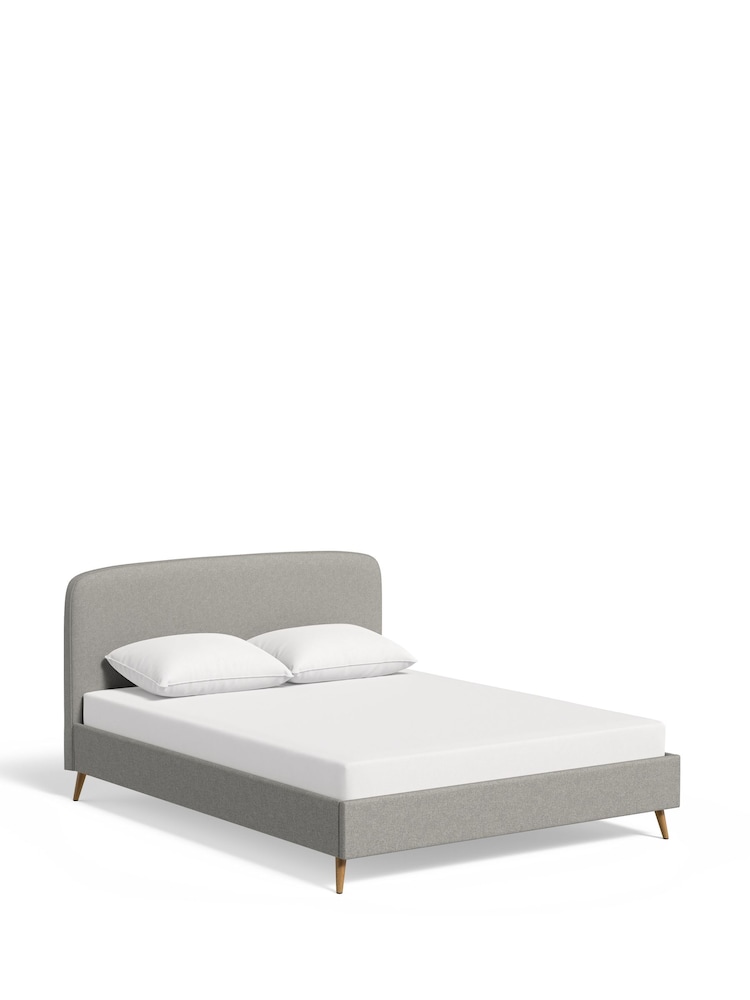 Grey Mid Tweedy Plain Matson Upholstered Bed Frame - Image 5 of 5