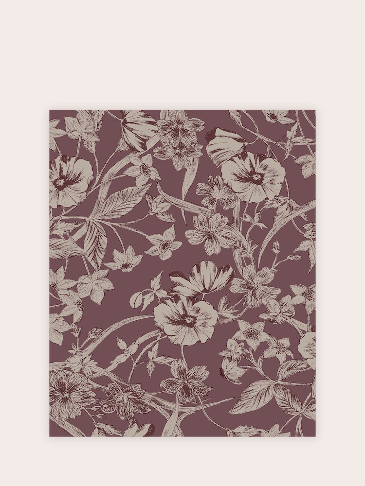 Laura Ashley Pale Blackberry Purple Summerhill A4 Wallpaper Sample - Image 2 of 2