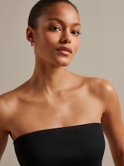 Black Ribbed Bandeau Boobtube - Image 4 of 7