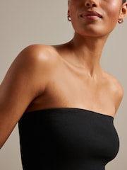 Black Ribbed Bandeau Boobtube - Image 5 of 7