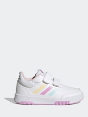 Blanc/Rose/Vert - adidas Baskets Tensaur à boucle et crochet - Image 1 de 9