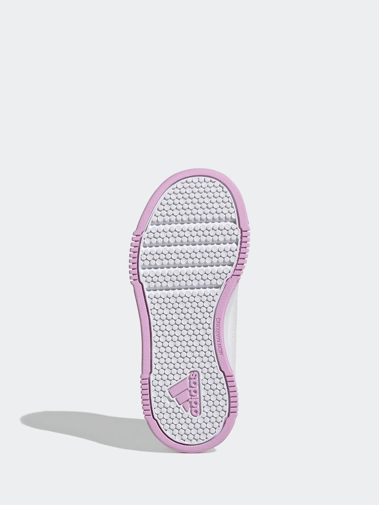 adidas White/Pink/Green Tensaur Hook and Loop Trainers - Image 7 of 9