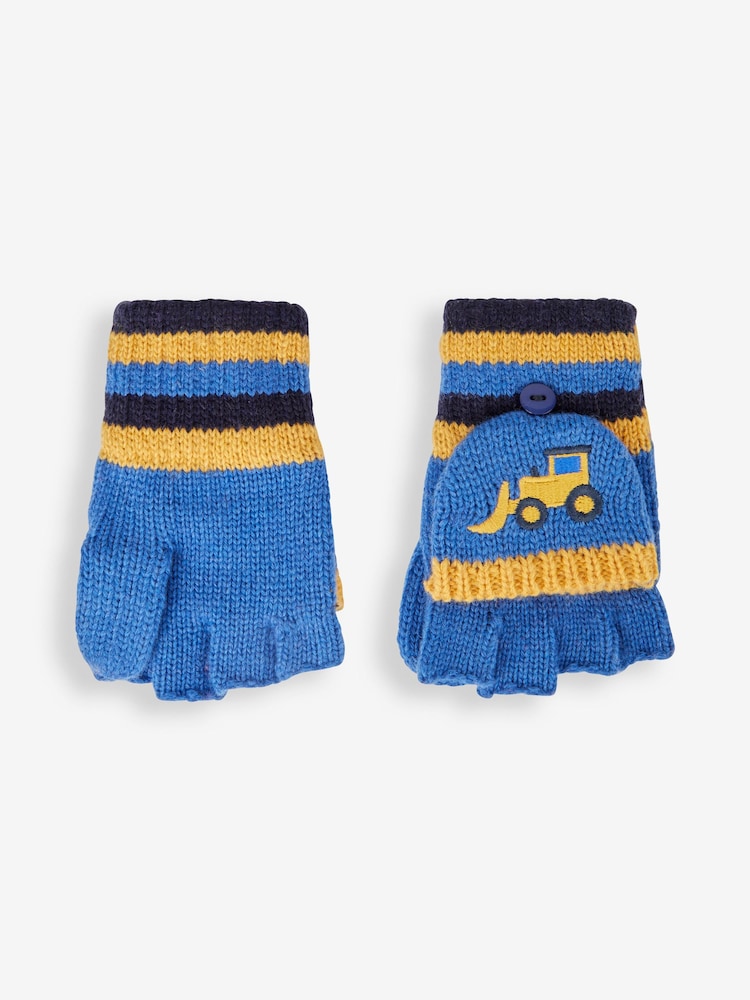 JoJo Maman Bébé Cobalt Digger Embroidered Gloves - Image 2 of 3