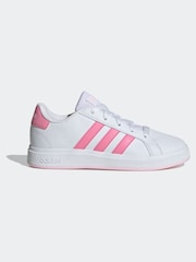 adidas White/Pink Gazelle Trainers - Image 1 of 8