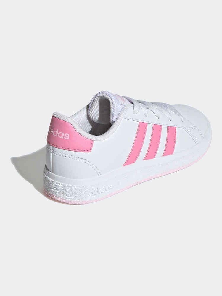 adidas White/Pink Gazelle Trainers - Image 2 of 8