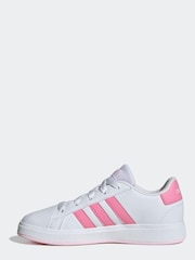 adidas White/Pink Gazelle Trainers - Image 4 of 8