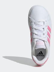 adidas White/Pink Gazelle Trainers - Image 6 of 8