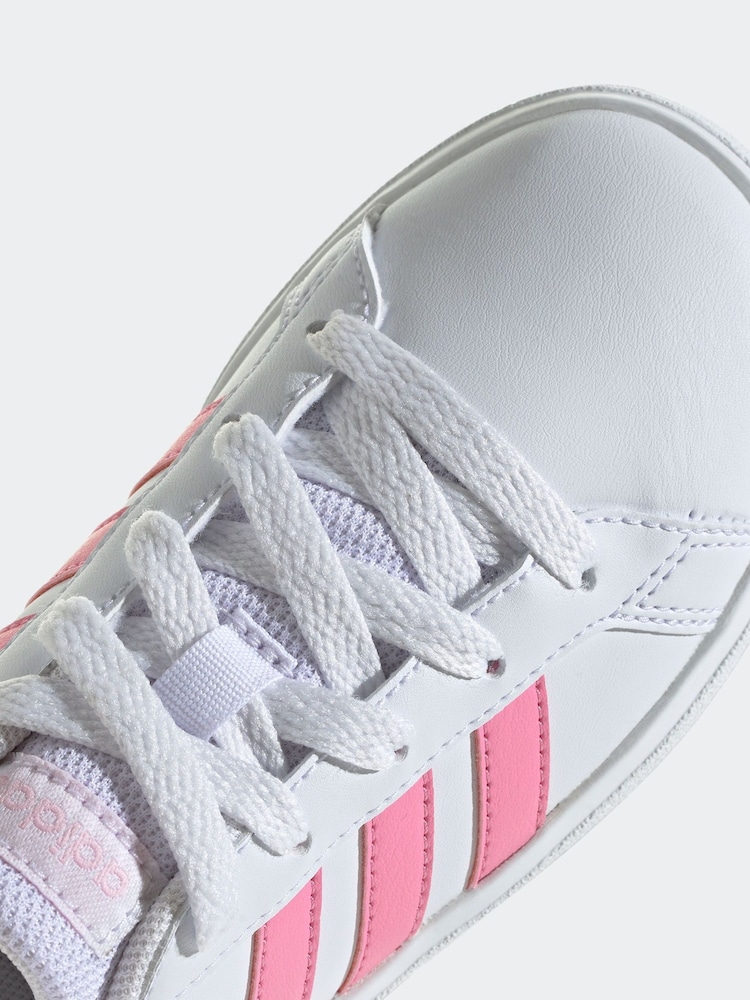 adidas White/Pink Gazelle Trainers - Image 8 of 8