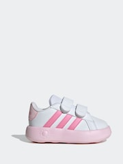 adidas White/Pink Kids Grand Court 2.0 Shoes - Image 1 of 9