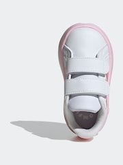 adidas White/Pink Kids Grand Court 2.0 Shoes - Image 6 of 9