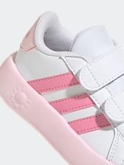 adidas White/Pink Kids Grand Court 2.0 Shoes - Image 8 of 9