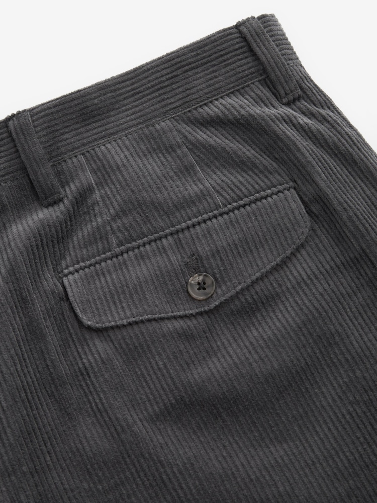 Grey Relaxed Fit Corduroy Trousers - Image 9 of 9