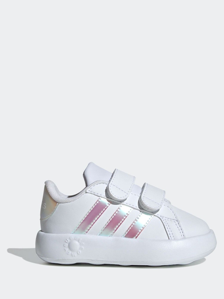 adidas White/Silver Kids Grand Court 2.0 Shoes - Image 2 of 10