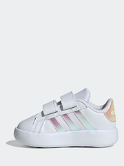 adidas White/Silver Kids Grand Court 2.0 Shoes - Image 3 of 10