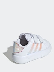 adidas White/Silver Kids Grand Court 2.0 Shoes - Image 4 of 10