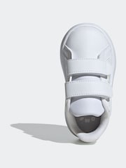 adidas White/Silver Kids Grand Court 2.0 Shoes - Image 9 of 10