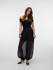 VERO MODA Black Mid Rise Balloon Trousers - Image 3 of 6