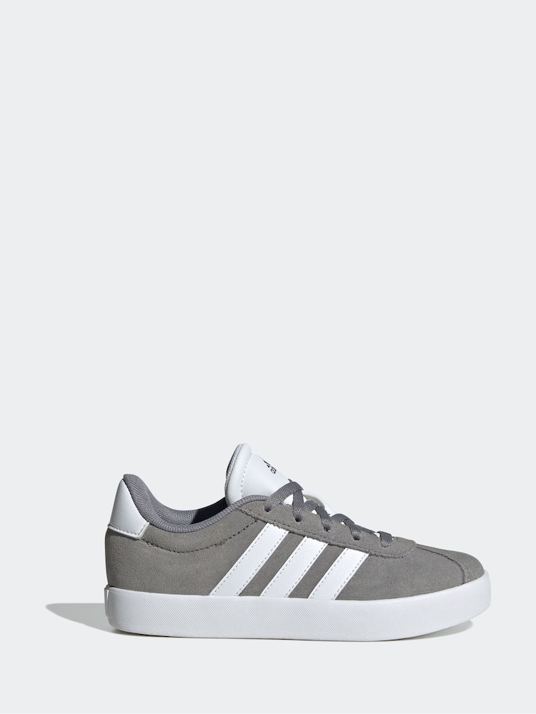 adidas Grey/White VL Court 3.0 Trainers - Image 1 of 8