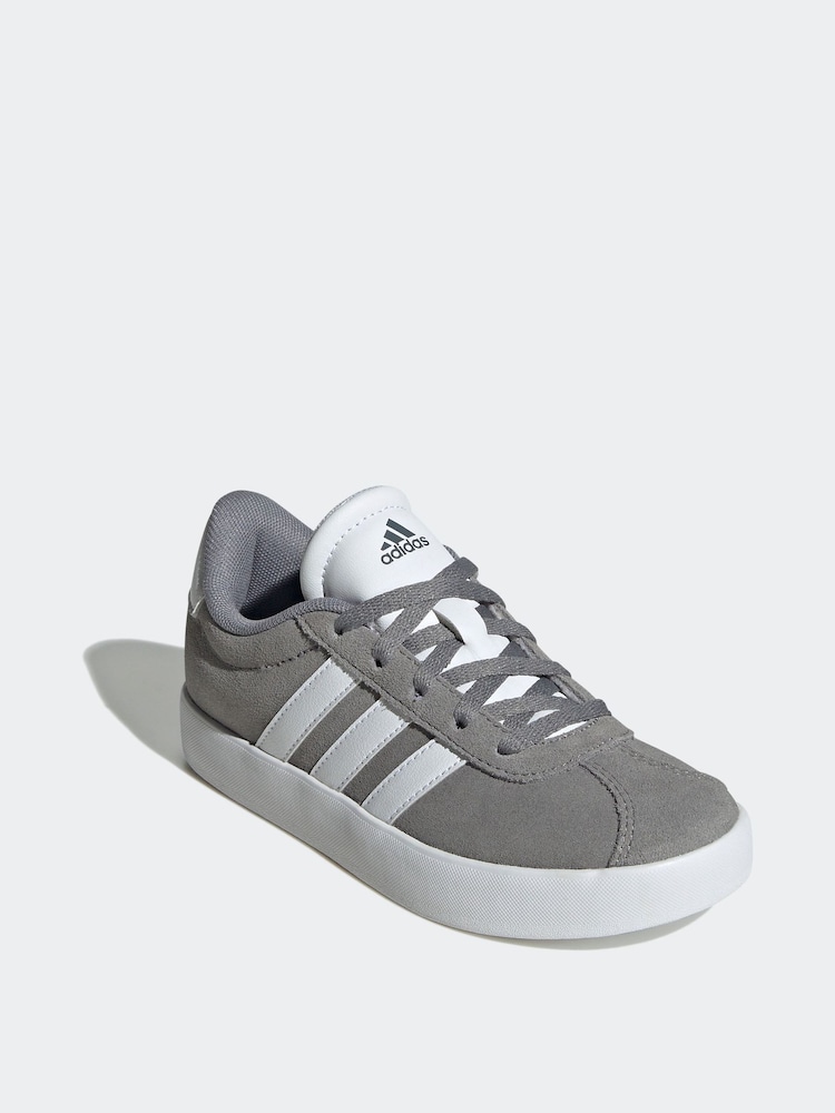 adidas Grey/White VL Court 3.0 Trainers - Image 4 of 8