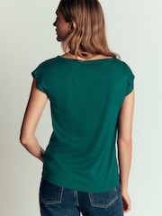 Boden Green Supersoft Slash Neck T-Shirt - Image 3 of 4